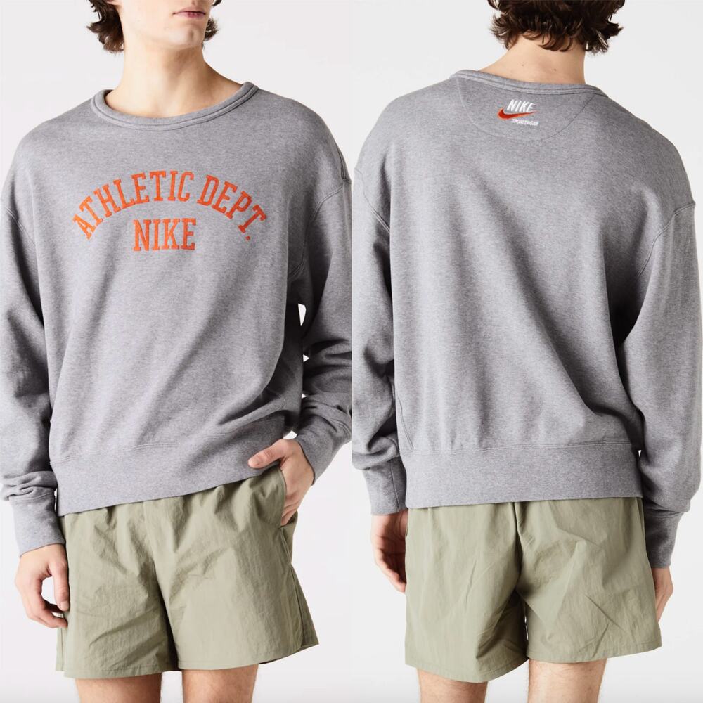 Nike Sportswear Trend Fleece Gray Athletic Pullover Crewneck NWT Size XXL Men's
